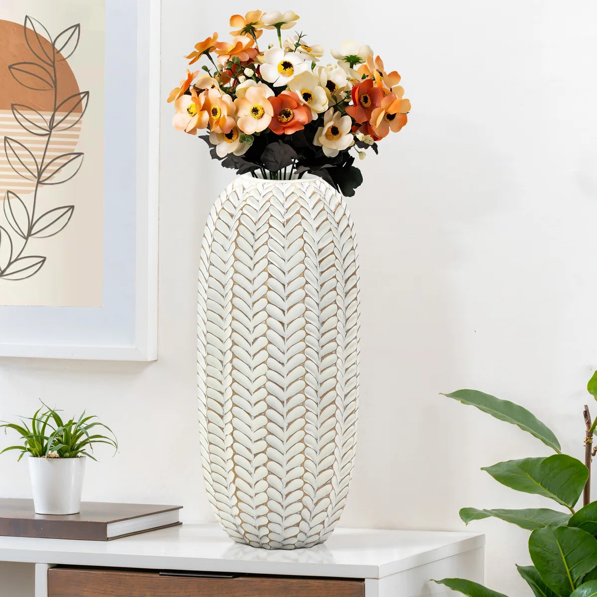 Modern Polyresin Decorative Vase with Geometric Pattern for Home Decor | Wayfair North America