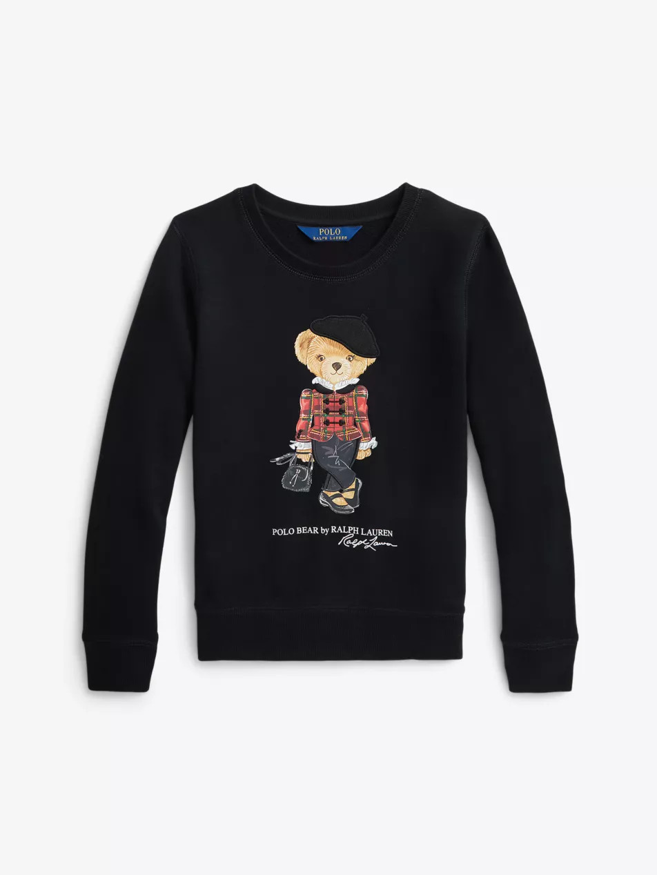 Polo Bear-print fleece cotton-blend sweatshirt 6-12 years | Selfridges