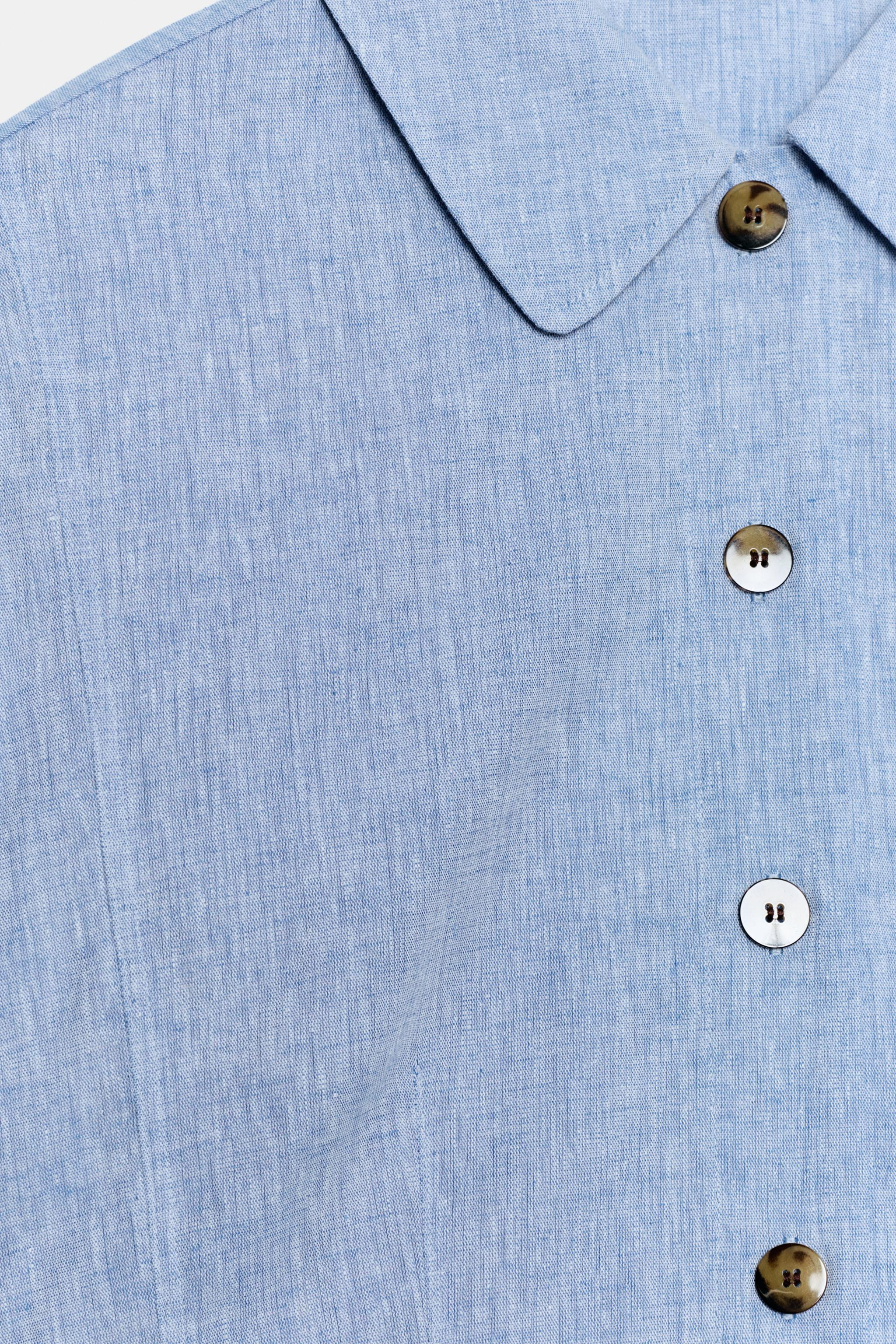 LINEN BLEND SLEEVELESS SHIRT | Zara UK
