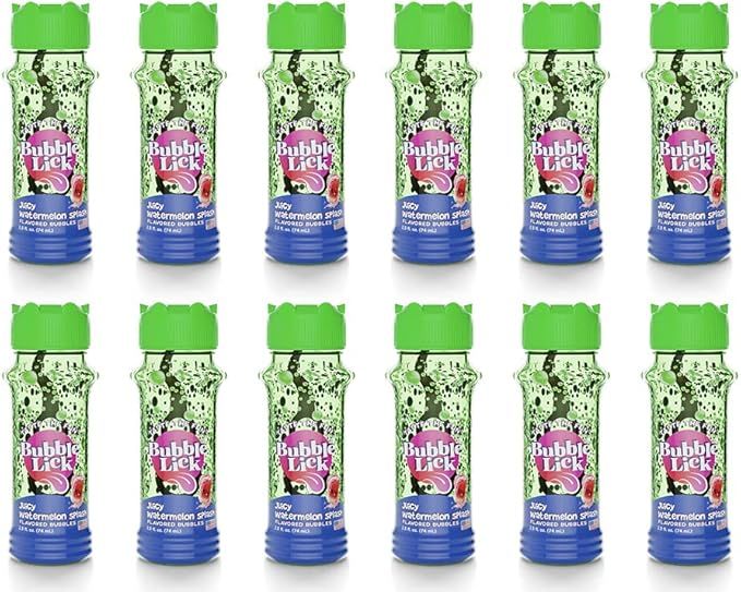BubbleLick Premium Natural Watermelon Flavored Bubble Solution, 12 Pack of 2.5 oz Bottles, Create... | Amazon (US)