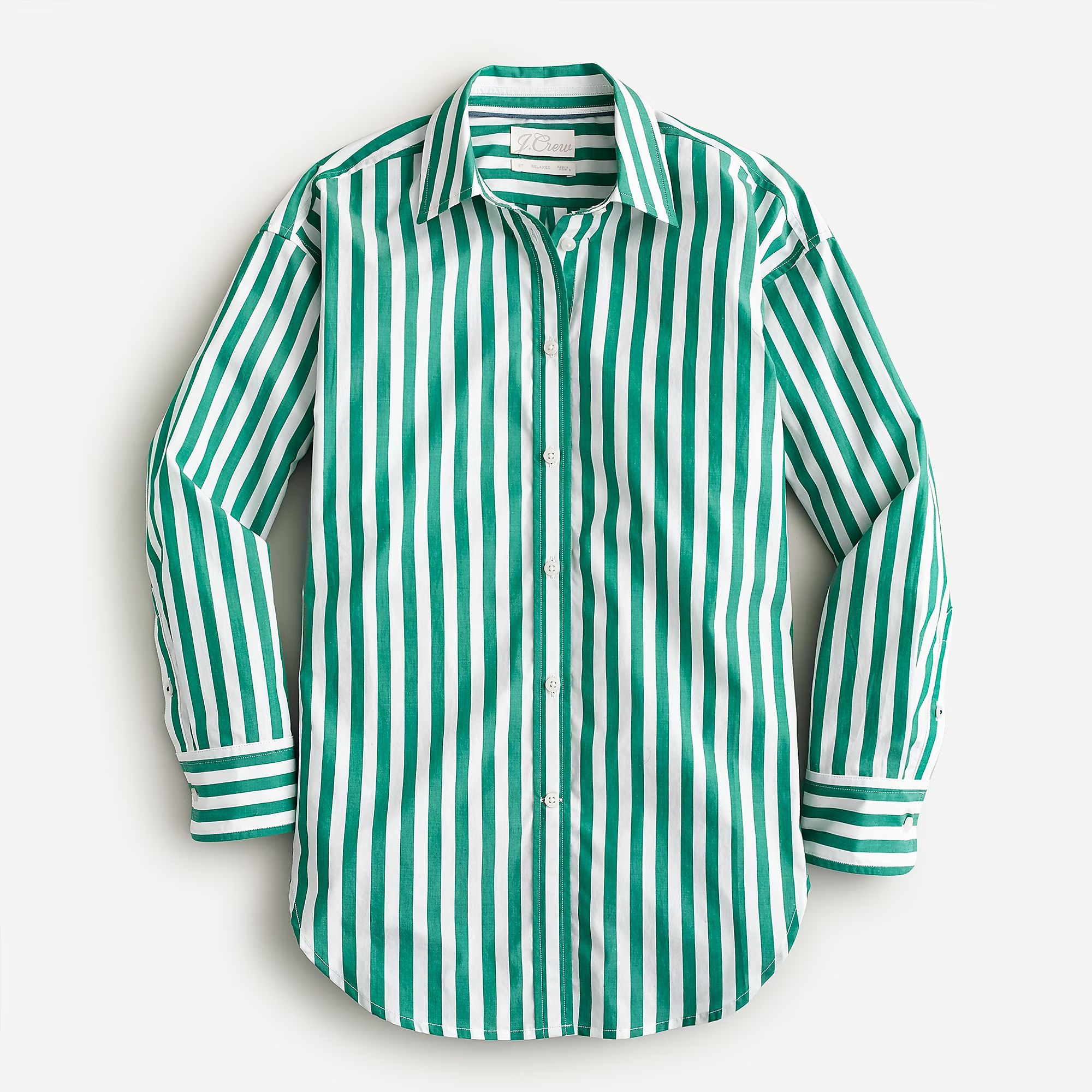 Relaxed-fit crisp cotton poplin shirt in stripe | J.Crew US