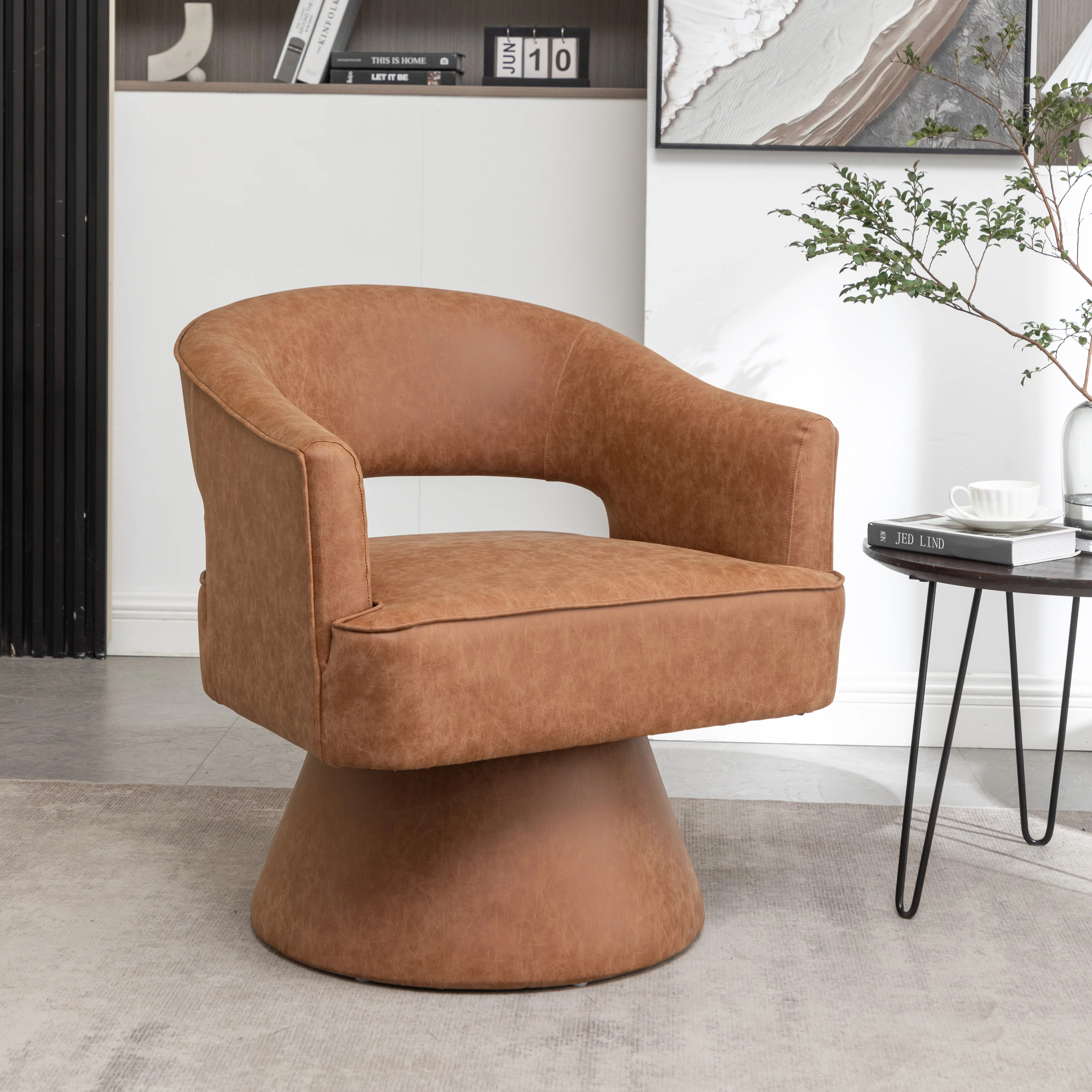 xingyang Kiersten Faux Leather Swivel Barrel Chair | Wayfair | Wayfair North America