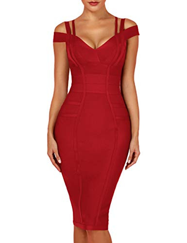 Whoinshop Women's Rayon Sexy V Neck Bodycon Clubwear Party Bandage Dress | Amazon (US)