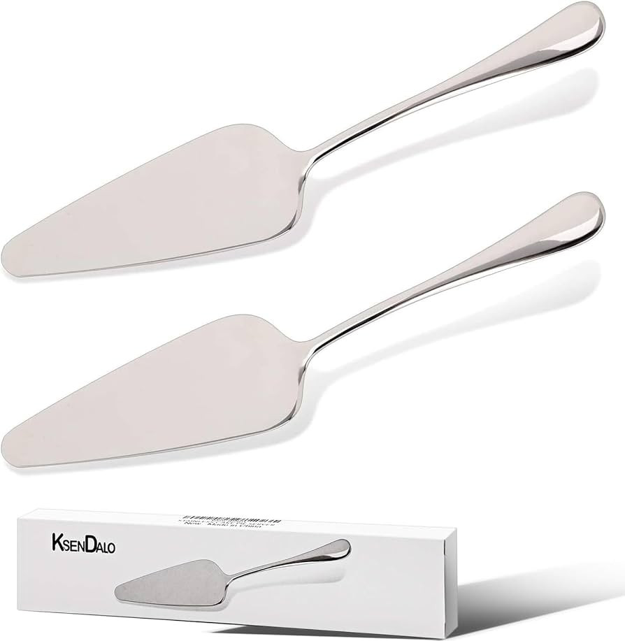 KSENDALO 2 Pack Pie Server Stainless Steel SUS304, Small Silver Pie Spatula for Serving, Cutting&... | Amazon (US)