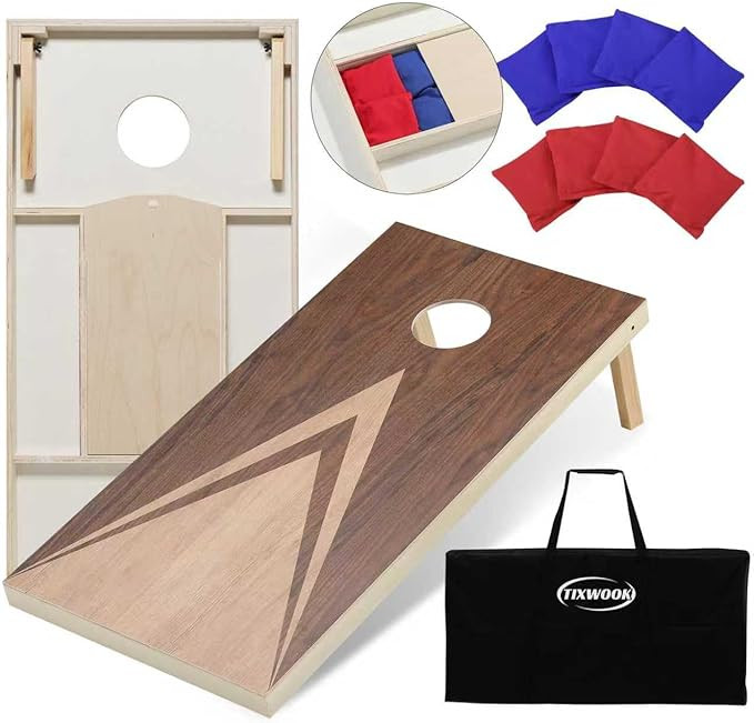 Regulation Cornhole Board Set with Storage Capability, 4 x 2 ft Solid Wood Cornhole Game Set with... | Amazon (US)