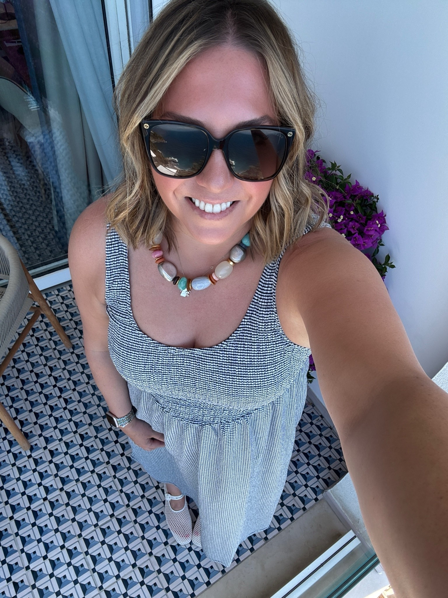 Our last full day in Italy called for exploring and some pizza. I love the waist line on this dress. It’s different and so comfortable. I paired it with these fun mesh flats and a necklace for a little color. Perfect for exploring and walking.

#LTKootd #LTKTravel #LTKMidsize