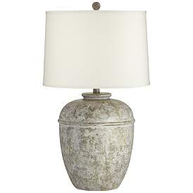 John Timberland Otero 27" Mottled Stone Finish Rustic Jug Table Lamp | Lamps Plus