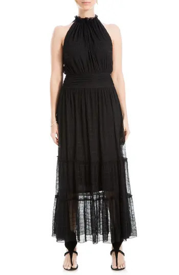 MAX STUDIO Mock Neck Lace Mesh Dress in Black at Nordstrom Rack, Size X-Small | Nordstrom Rack