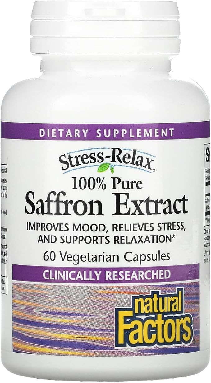 Natural Factors, Stress-Relax Affron Saffron Extract 28 mg, 60 Vegetarian Capsules | Amazon (US)