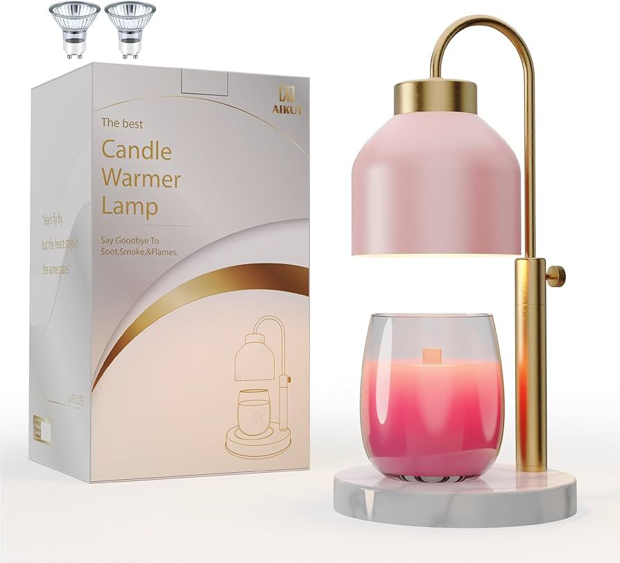 AIKUT Candle Warmer Lamp, with 2 Bulbs,Timer & Dimmer,Height Adjustable Electric Top Candle Melte... | Amazon (US)