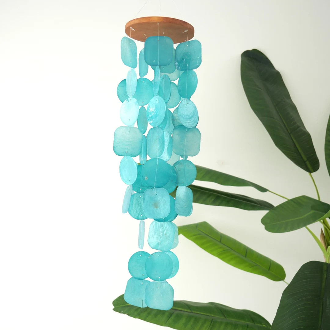 Capiz Shell Mobile Wood Ring Wind Mobile Beach Decor Gift - Etsy | Etsy (US)