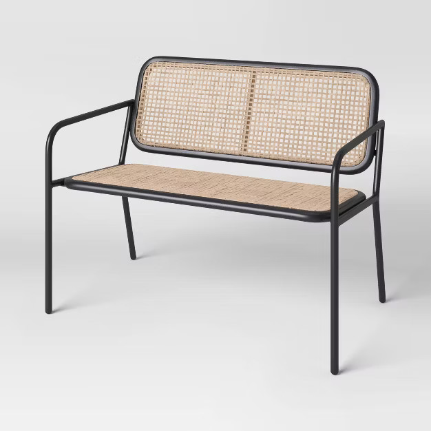 Boda Caning Patio Dining Bench - Brown/Black - Project 62™ | Target