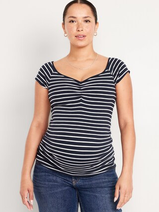 Maternity Short Sleeve Cinch-Front Top | Old Navy (US)