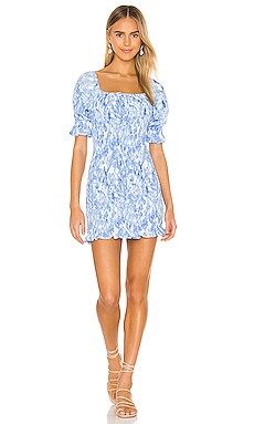 FAITHFULL THE BRAND Magnolia Mini Dress in Blue Roos Tie Dye from Revolve.com | Revolve Clothing (Global)