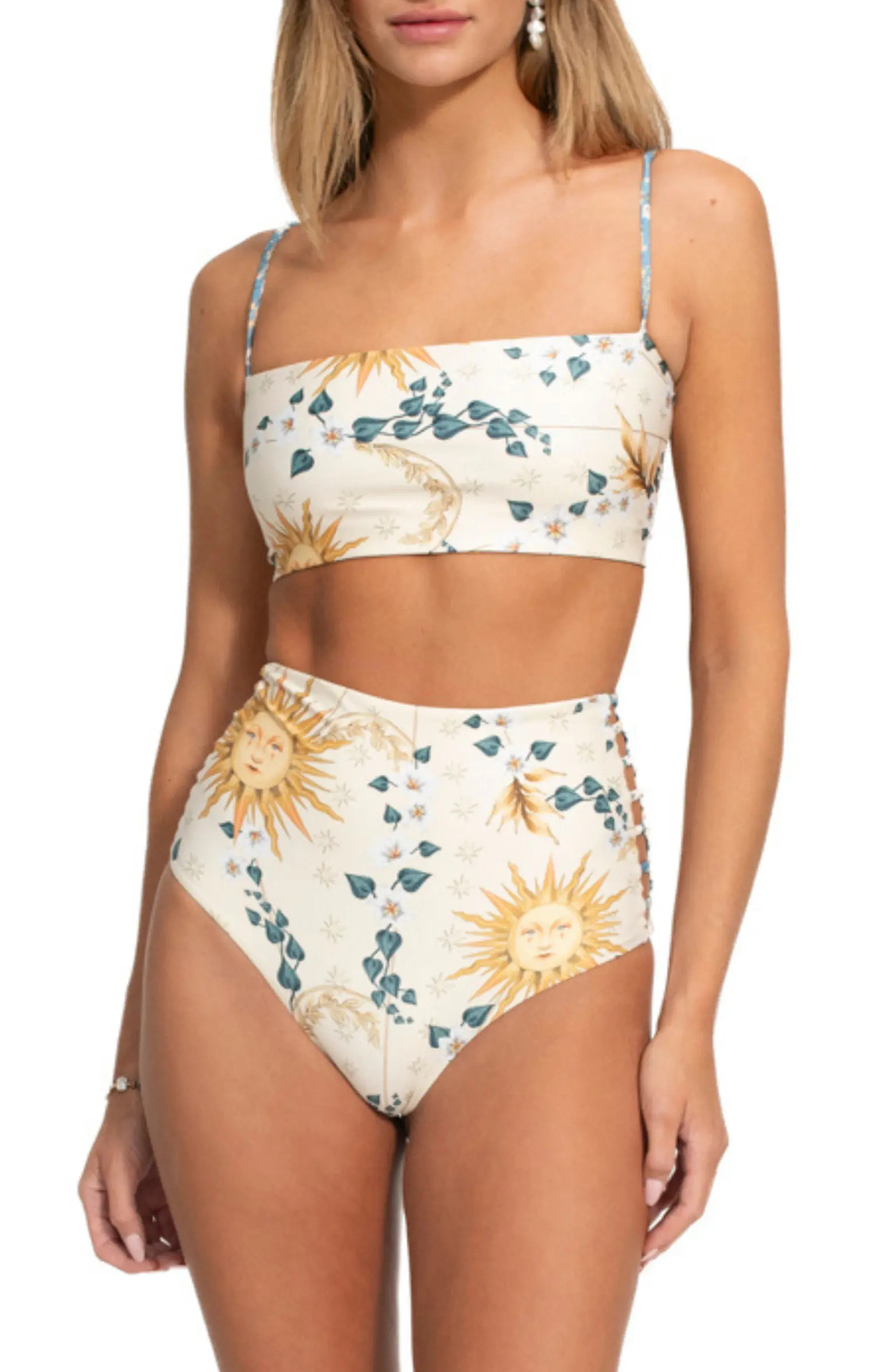 Juls Solstice Reversible High Waist Bikini Bottoms | Nordstrom