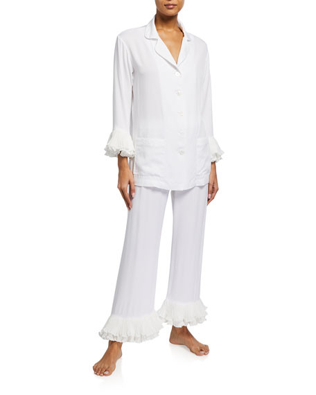 Sleeper Pierrot Ruffle-Trim Pajama Set | Neiman Marcus