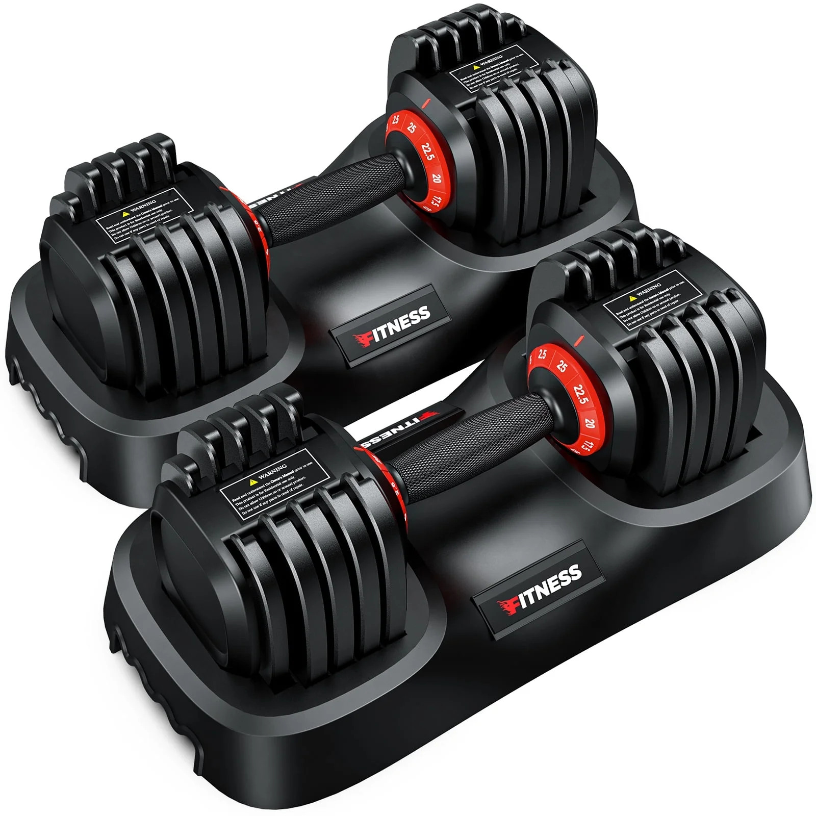 GIKPAL 50LB(25lbs*2) Adjustable Dumbbells Set,10 in 1 Quick-Select 2.5-25lbs Weight Adjustable Du... | Walmart (US)