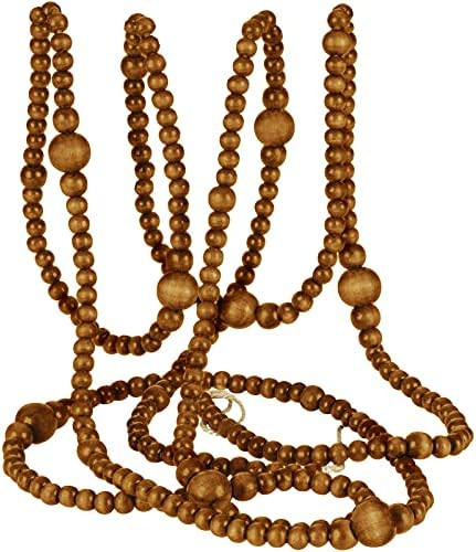 12 Feet Christmas Wooden Beads Garland Round Craft Farmhouse Vintage Wood Bead Garlands for Xmas ... | Amazon (US)