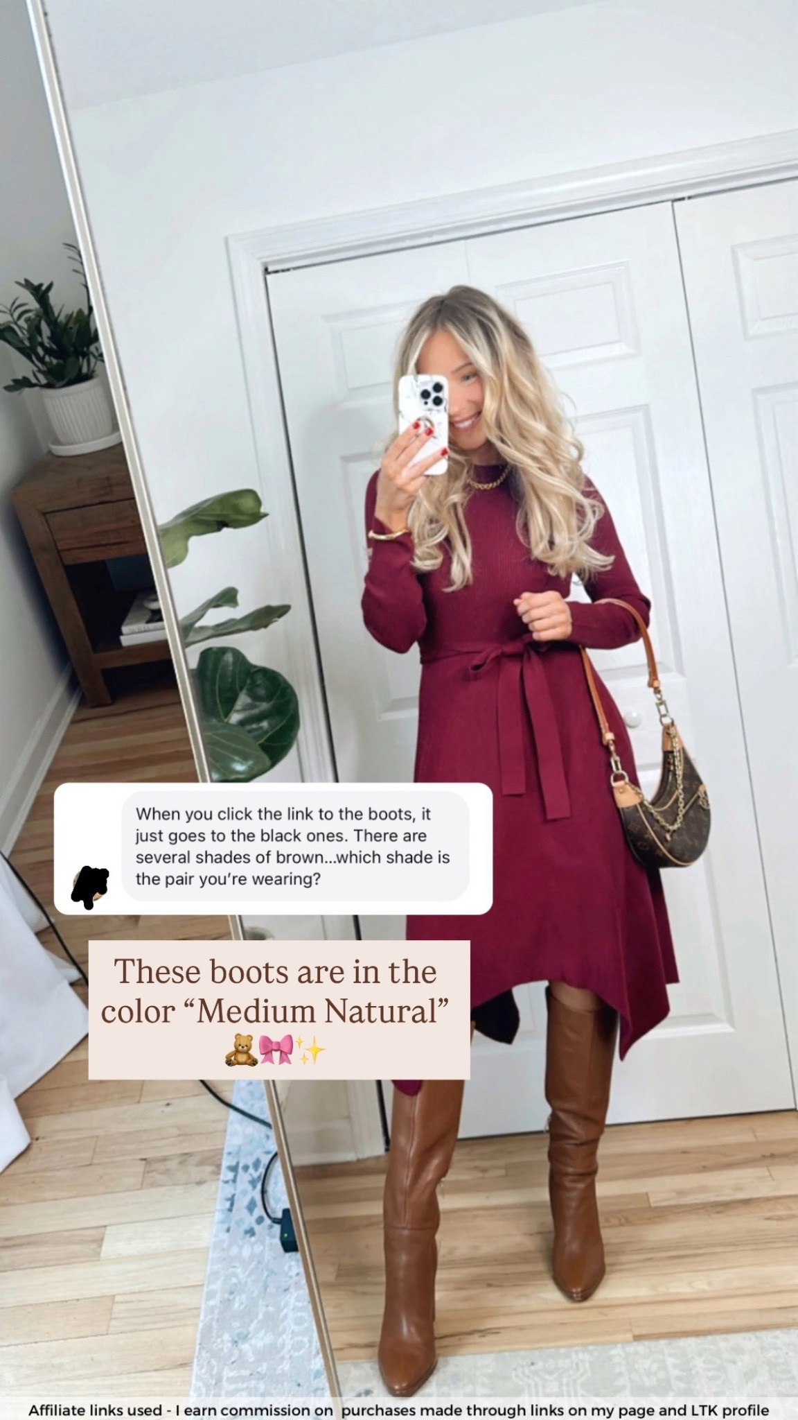 Brown knee high boots 