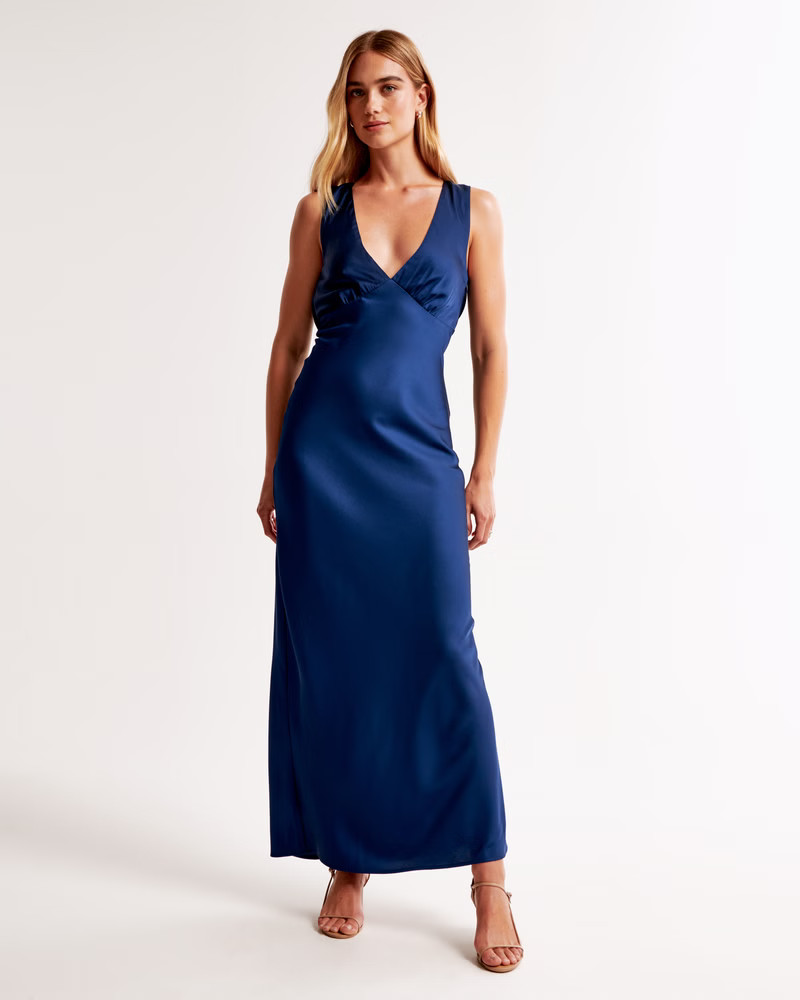 Women's Plunge Cowl Back Maxi Dress | Women's Dresses & Jumpsuits | Abercrombie.com | Abercrombie & Fitch (US)