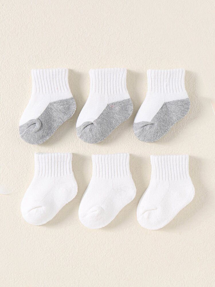 6pairs Baby Color Block Socks | SHEIN