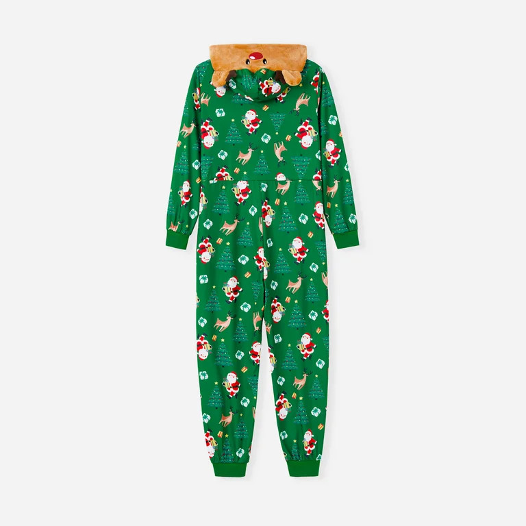 PatPat Christmas Family Matching Pajamas Sets Reindeer Hooded Onesie PJs Sets Holiday Gift for Ki... | Walmart (US)