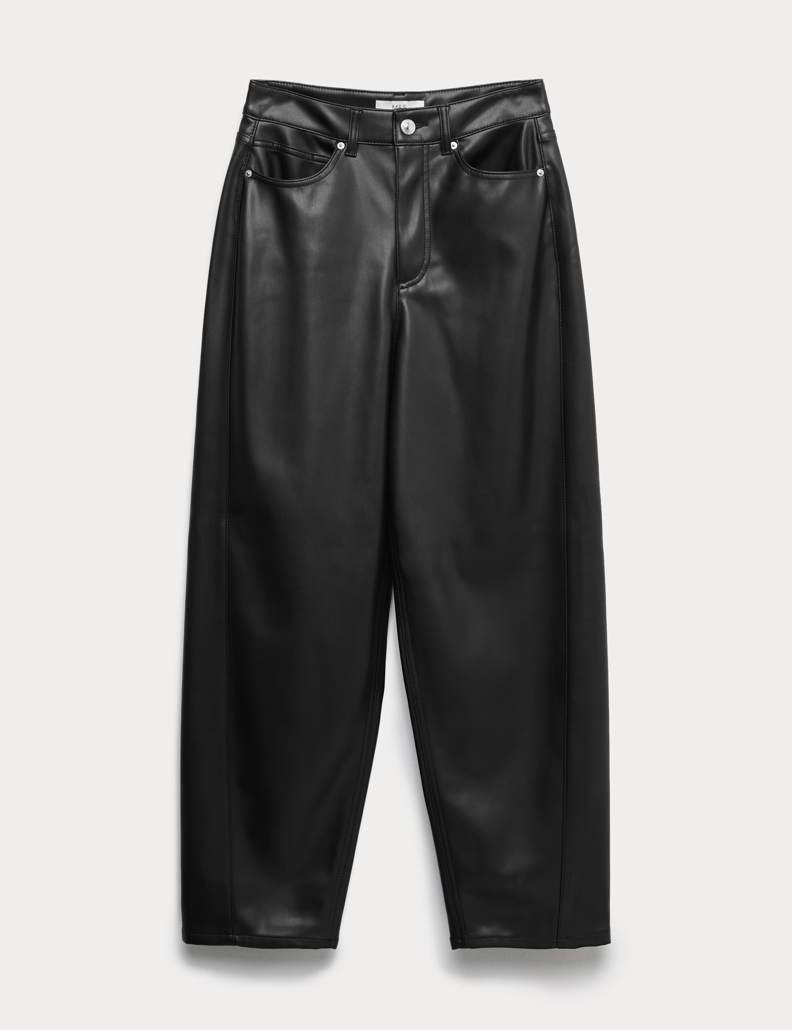 Leather Look Carrot Leg Trousers | Marks & Spencer (UK)