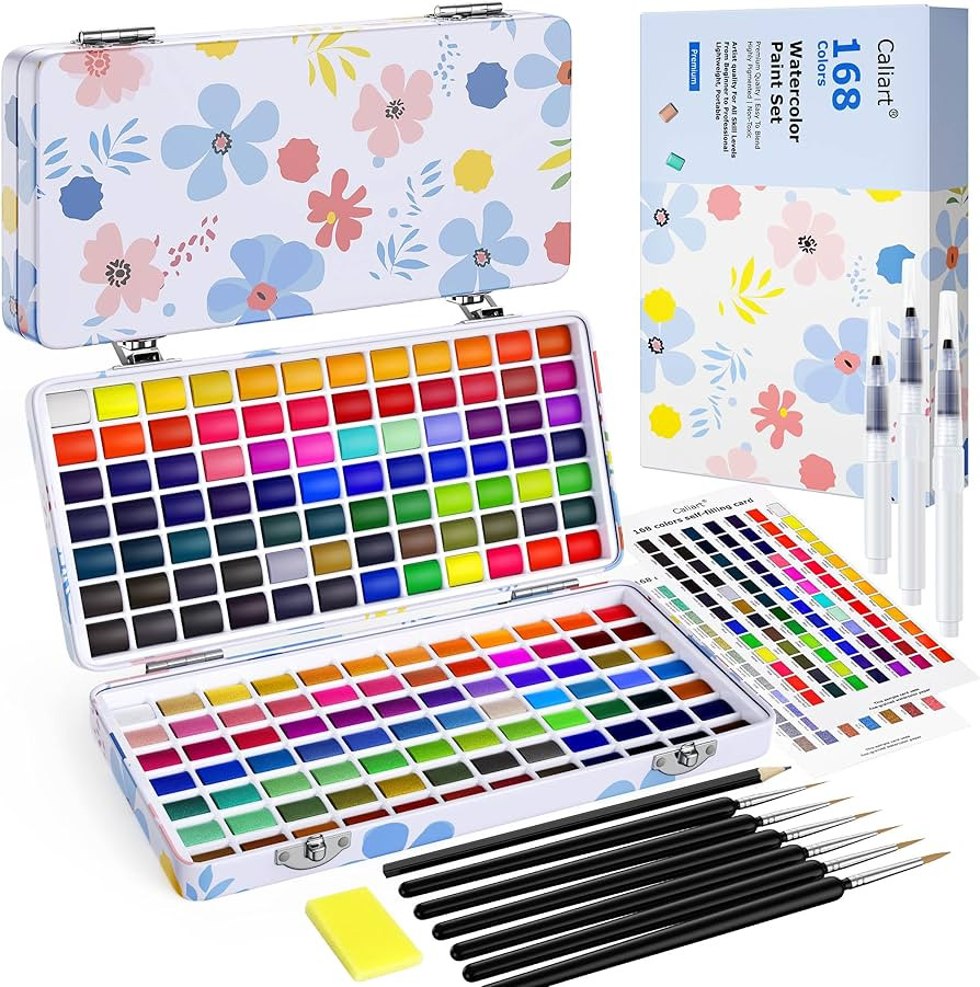 Caliart 168 Colors Watercolor Paint Set Portable, for Adults Artists Professionals Teen Girls Boy... | Amazon (US)