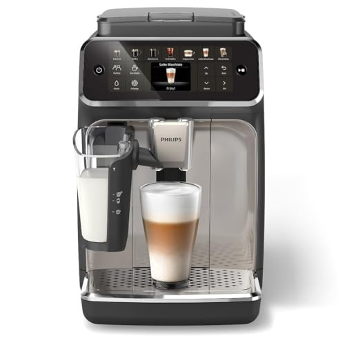 Philips 4400 Series Fully Automatic Espresso Machine – 12 Hot & Iced Coffees, Quick-to-Clean LatteGo Milk System, SilentBrew, QuickStart, Ceramic Grinder, Black Chrome (EP4447/90) | Amazon (US)
