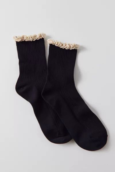 Ribbed Ruffle Ankle Sock | Urban Outfitters (US and RoW)