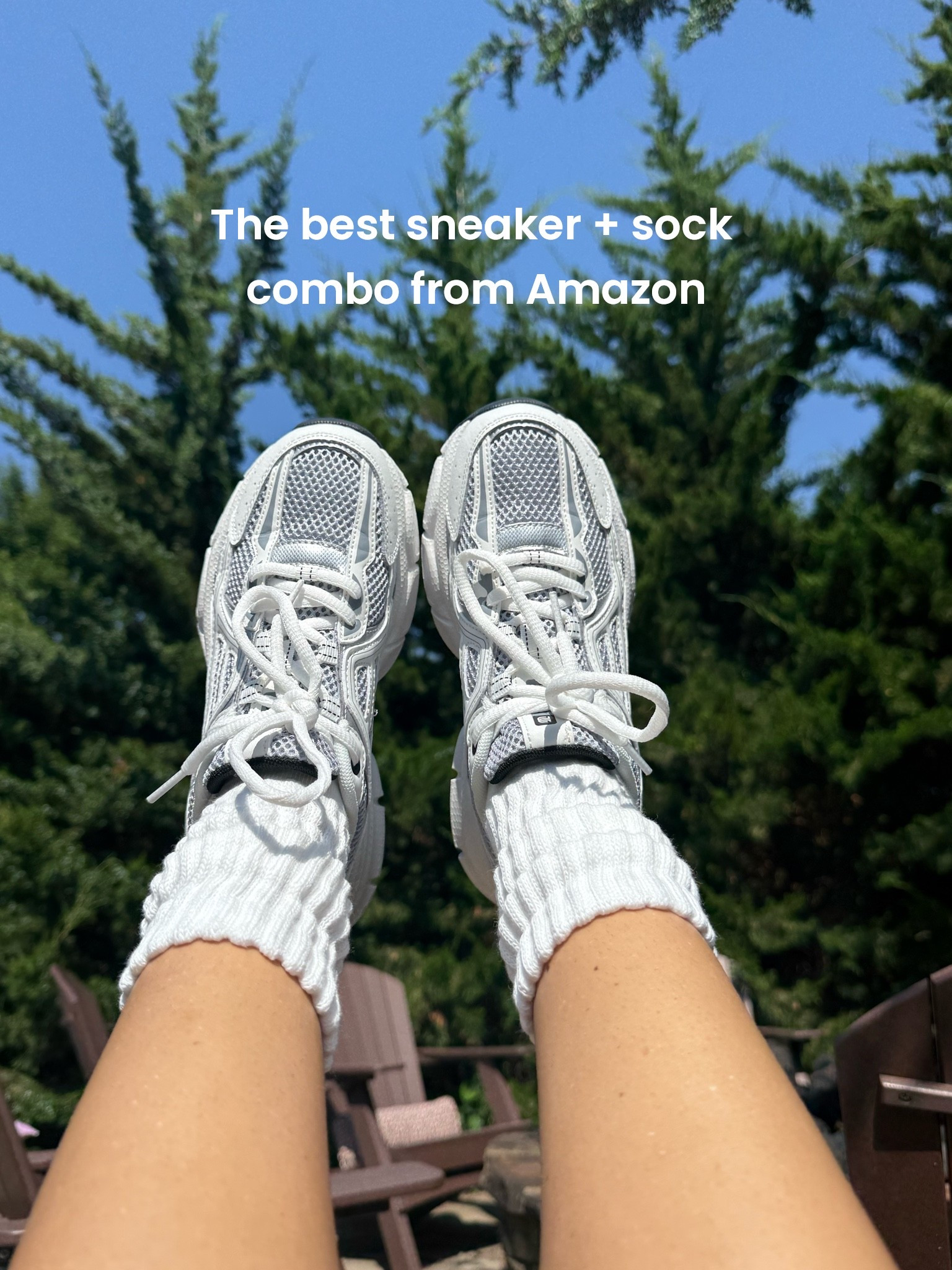 Okay these sneakers are better than I expected! And the scrunch socks pair perfectly! 

Shoes are from Amazon and under $50. Size down a half size

#LTKdayinmylife #LTKootd #LTKActive