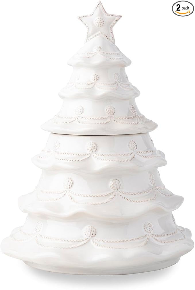 Juliska Berry & Thread Christmas Tree Cookie Jar with Lid - Whitewash | Amazon (US)