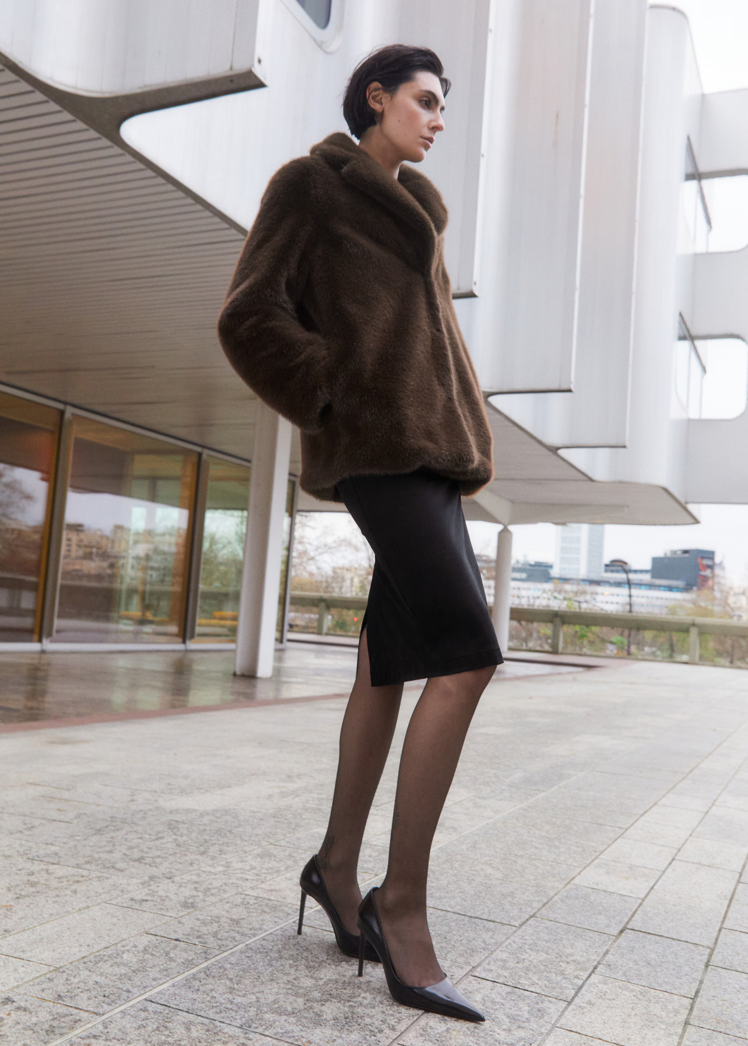 Faux-fur coat with lapels | Mango (US/MX/AU)