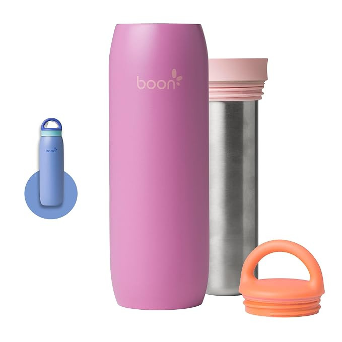 Boon Frosh Portable Breast Milk Chiller - Stainless Steel Cooler and Storage Container - Purple -... | Amazon (US)