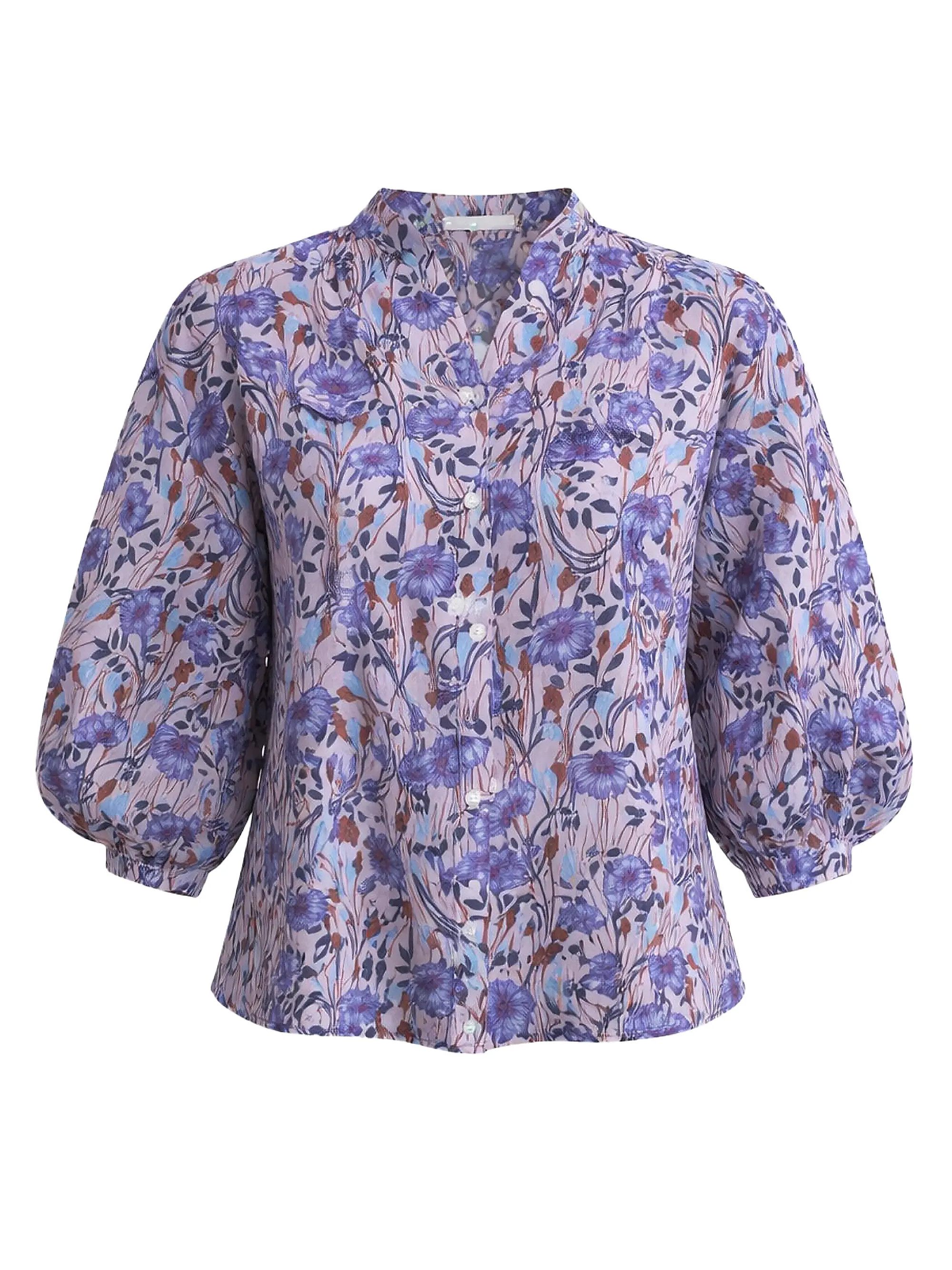 Rebecca Taylor Daphne Floral Cotton-Silk Blouse | Saks Fifth Avenue | Saks Fifth Avenue