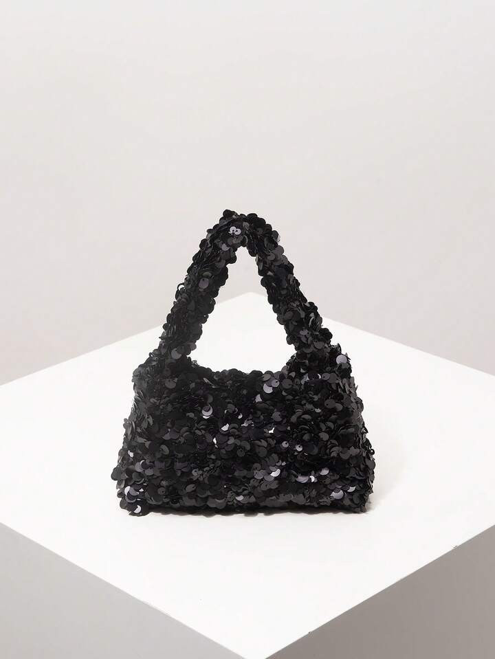 Sequin Mini Handbag, Bridal Party Accessory, Glittering Prom Bag, Elegant Women Wedding Item, Sparkly Wallet For Formal Dance (Random Pattern) | SHEIN