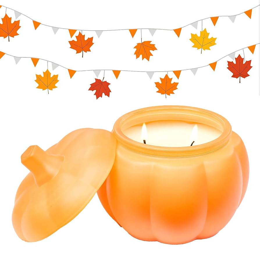 M&SENSE Pumpkin Shaped Soy Candle, 14.5-Oz 85-Hour Burn Time, Cinnamon Pumpkin Scented Candle for... | Amazon (US)
