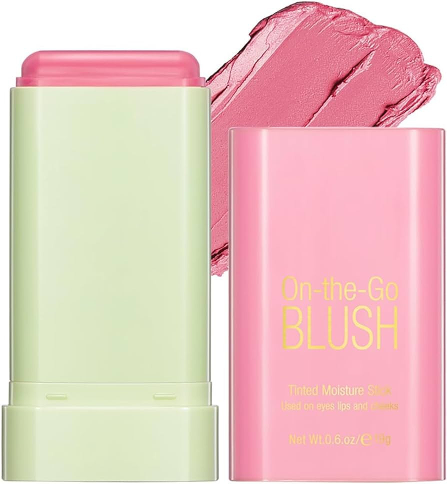 Multi-Use Makeup Blush Stick,Beauty Solid Moisturizer Stick,Waterproof Natural Nude Makeup,Tinted Solid Moisturizer Stick for Eyes Lips Cheek(1#Shy Pink) | Amazon (US)