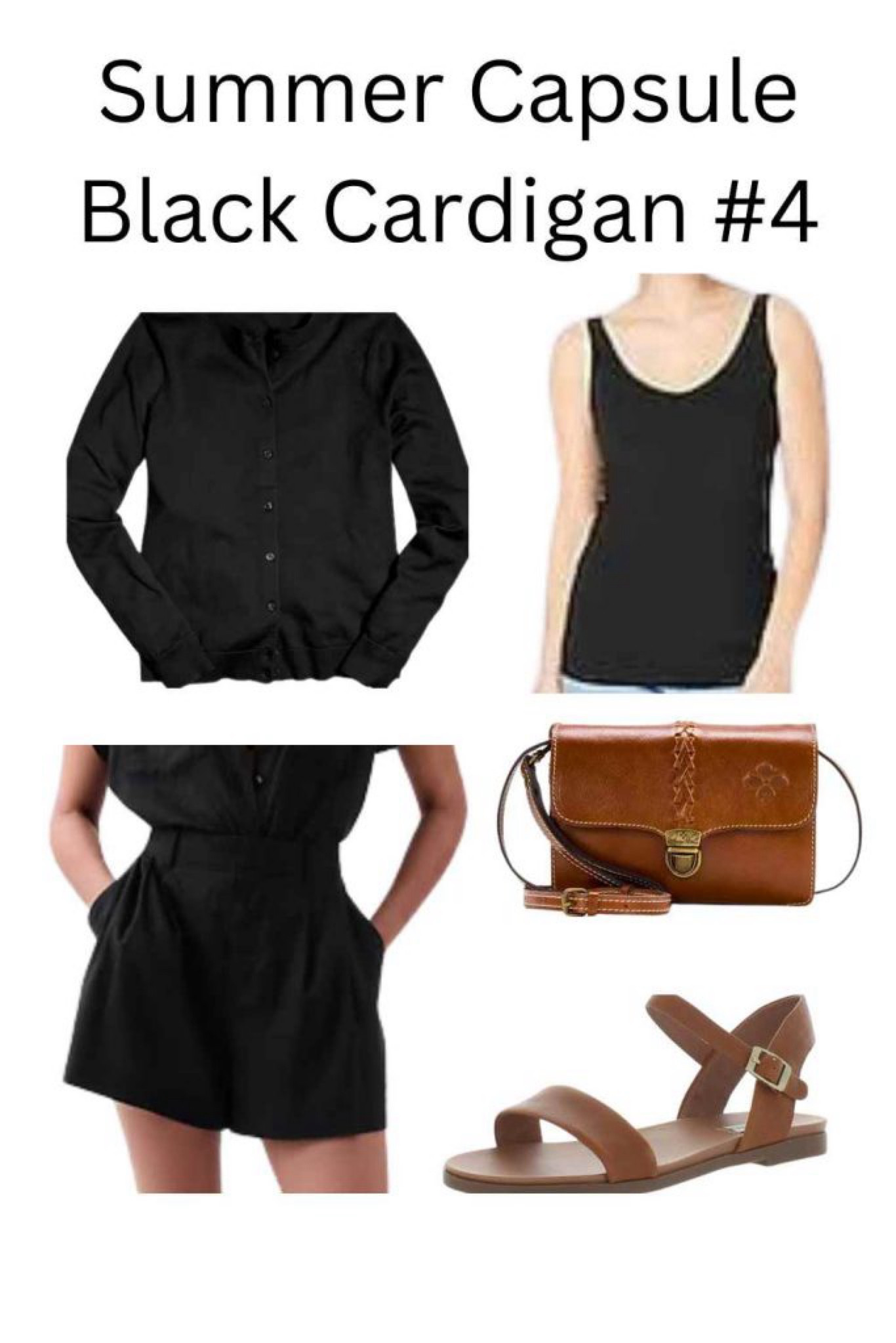 I am thrilled to show you 50 casual, classic, chic, summer outfits from my summer capsule wardrobe 2024! 
This is the link for the post to show you the items and how to enjoy them to the fullest: Summer Capsule Wardrobe 2024: 17 More Easy, Smart Casual Summer Outfits for You to Enjoy and Maybe Even Copy! - Dr. Julie's Fun Life
Please follow my blog at: drjuliesfunlife.com for fun, fashion, family, and food!❤️Thank you!
*** Pair a black tank, black cardigan, with black shorts. Add brown sandals and a brown crossbody bag to complete the fun look!