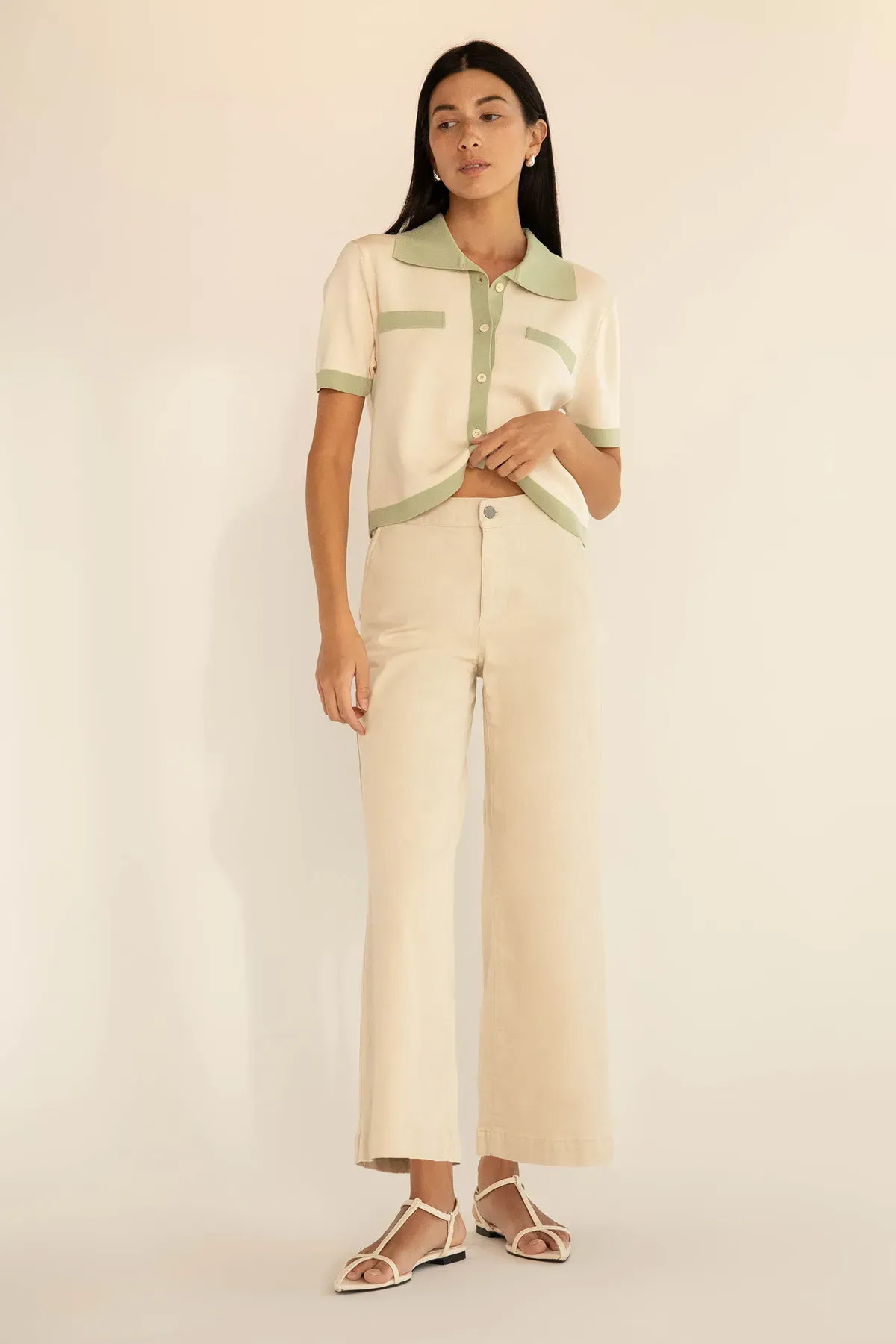 REGULAR LENGTH 28" WIDE LEG TWILL PANT | OAK + FORT
