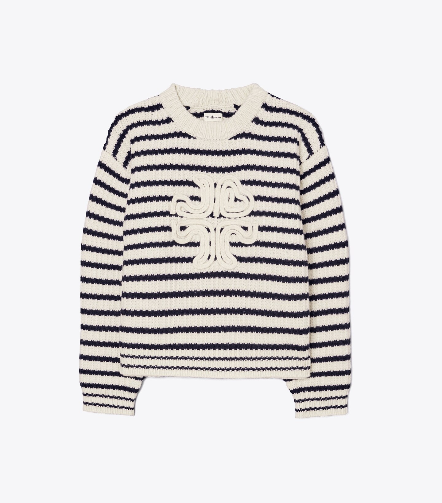 MERINO STRIPED LOGO SWEATER | Tory Burch (US)