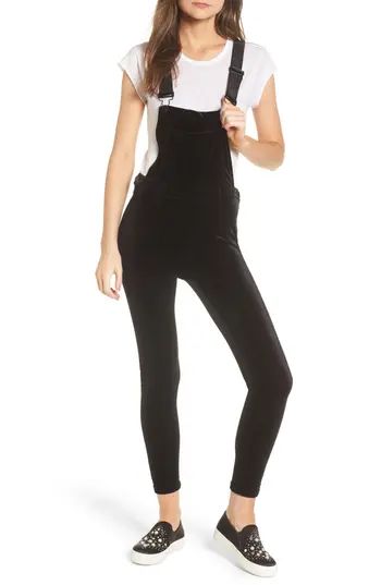 Women's Blanknyc Velvet Overalls, Size 30 - Black | Nordstrom