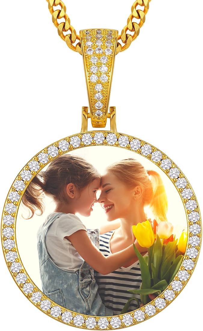 YIMERAIRE Chain Pendant 18K Gold Plated Hip Hop Jewelry Picture Pendant Necklace for Men Angel Wi... | Amazon (US)