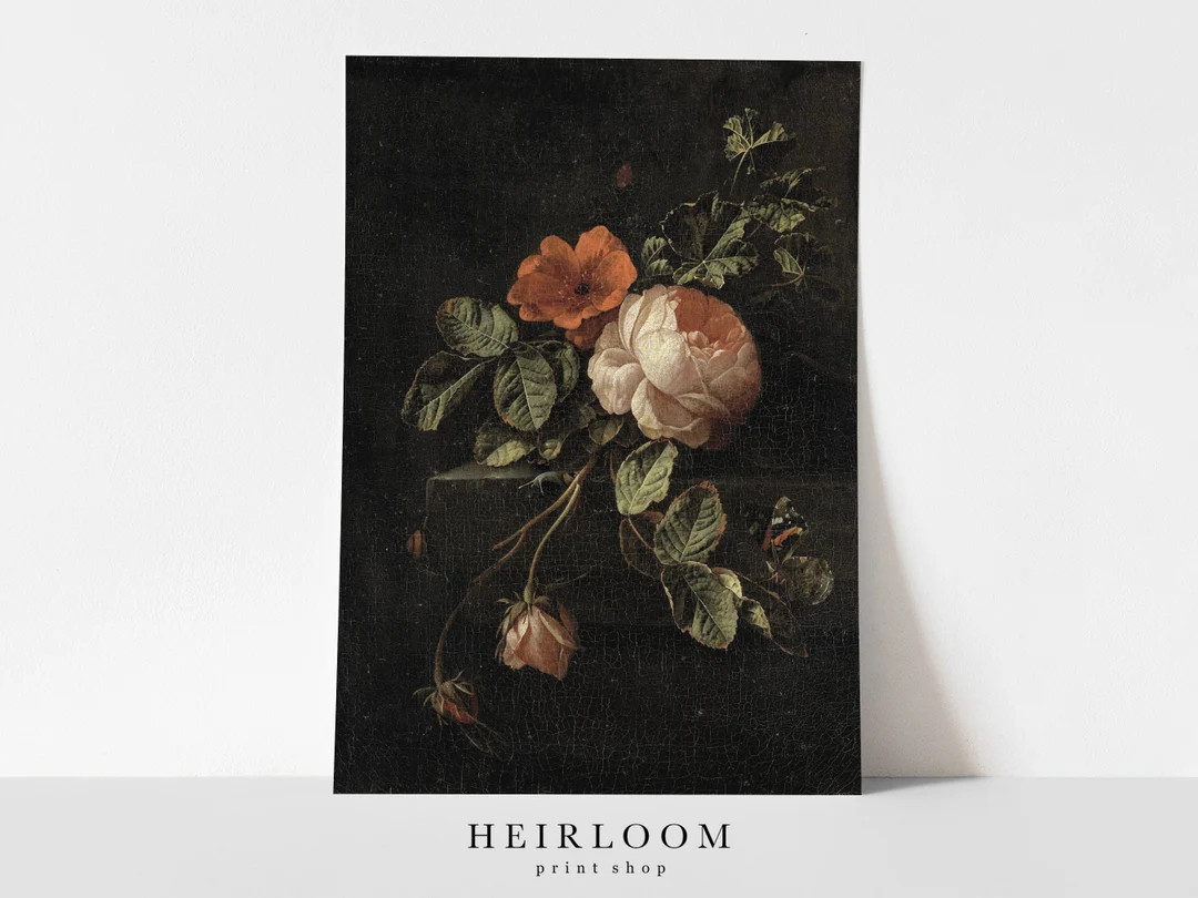 Flower Painting  Still Life Painting  Vintage Art Print  - Etsy | Etsy (US)