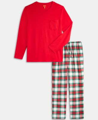 Holiday Lane's Men's Merry Mix Plaid Crew Neck Matching Family Pajamas Set, Created for Macy's - ... | Macy's