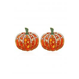 Diamond Decor 3D Shiny Pumpkin Earrings | Chicwish