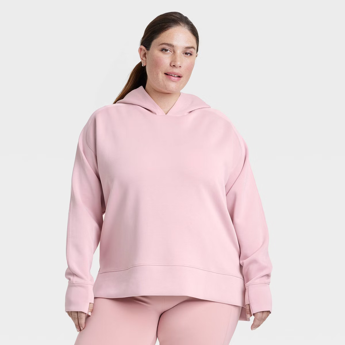 Women's Airy Sleek Legging Friendly Hooded Sweatshirt - All In Motion™ Navy Blue XXL | Target