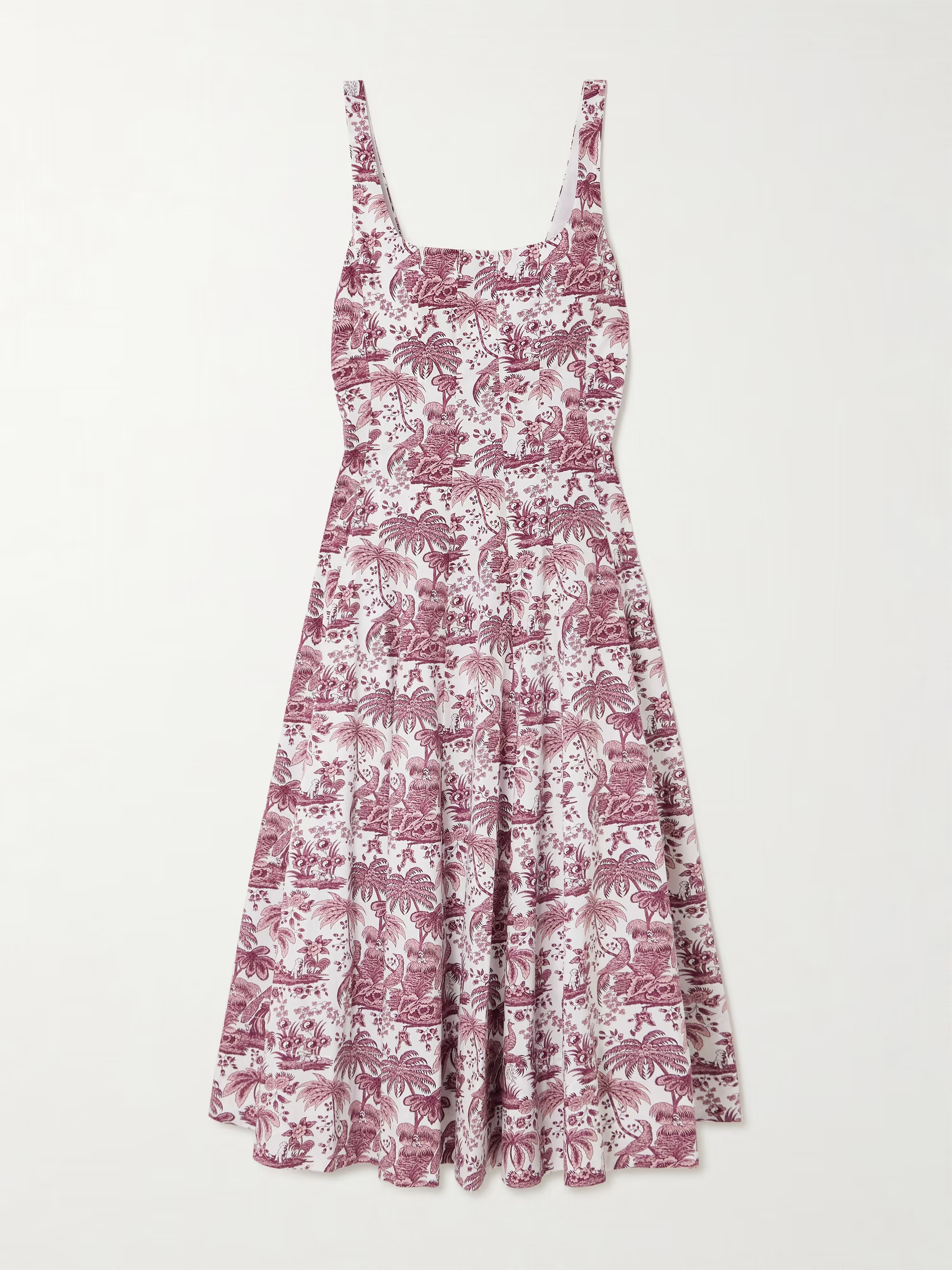 Wells pleated printed cotton-blend poplin midi dress | NET-A-PORTER APAC