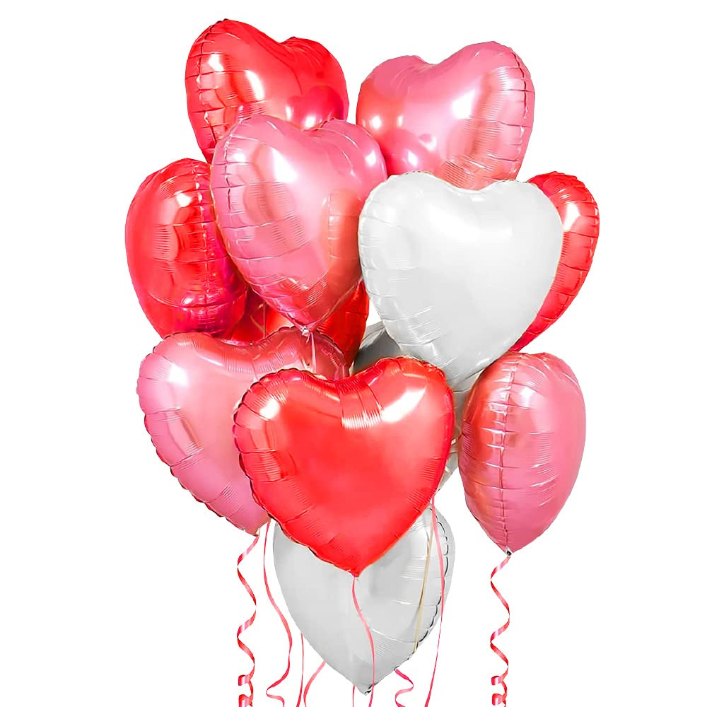 Heart Foil Balloons for Valentines Day Decorations, I Love You Balloons,Valentines Day Balloons,R... | Amazon (US)