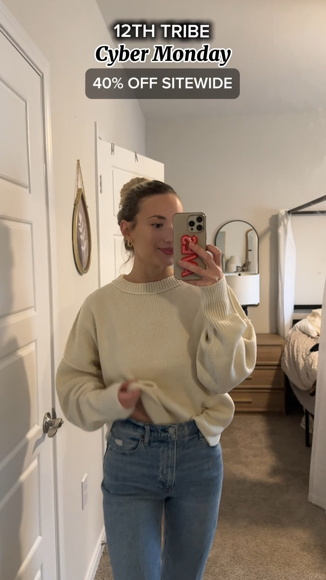 12TH TRIBE SWEATER — 40% OFF SITEWIDE FOR CYBER MONDAY ‼️ their biggest sale of the year! 

Wearing size S in this oversized knit sweater. 
#sponsored #12thtribe #winteroutfit #casualoutfit

#LTKCyberWeek #LTKSaleAlert #LTKootd